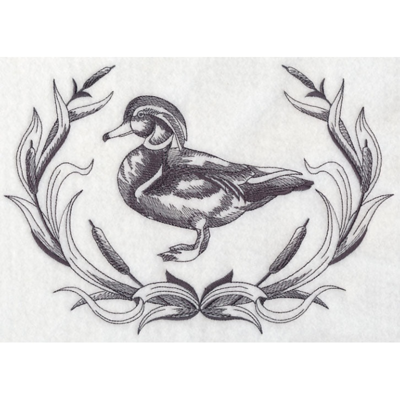 Wood Duck Wreath|6.9″ x 9.92″ / 175.26mm x 251.97mm|5.85″ x 8.41″ / 148.59mm x 213.61mm|5.43″ x 7.8″ / 137.92mm x 198.12mm|4.77″ x 6.85″ / 121.16mm x 173.99mm|All Sizes