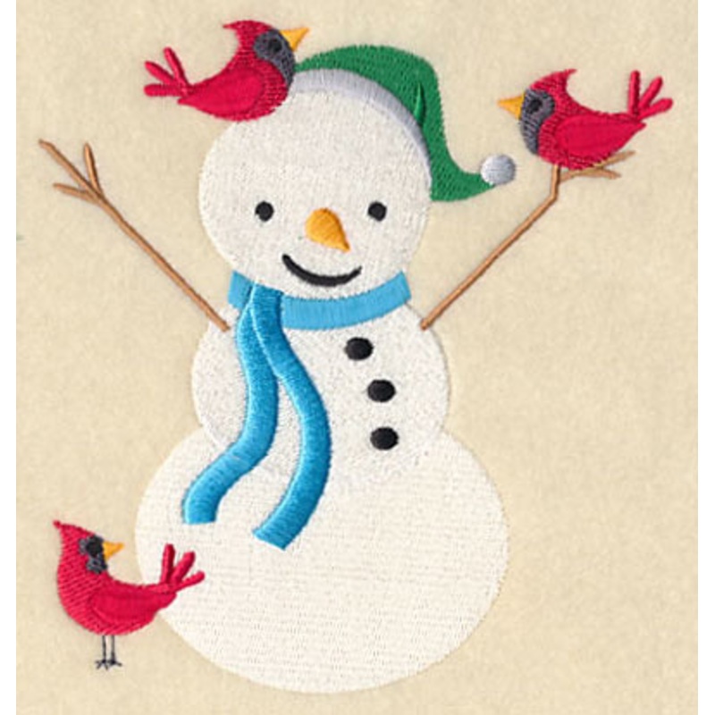 Winter Wonderland Snowman and Birds