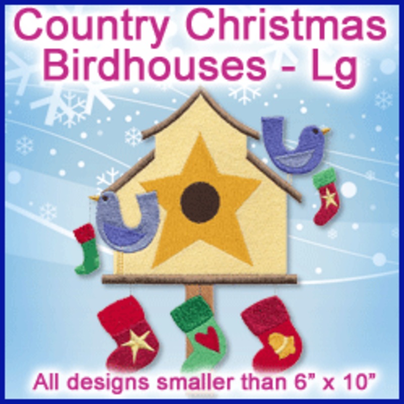 A Country Christmas Birdhouses Design Pack