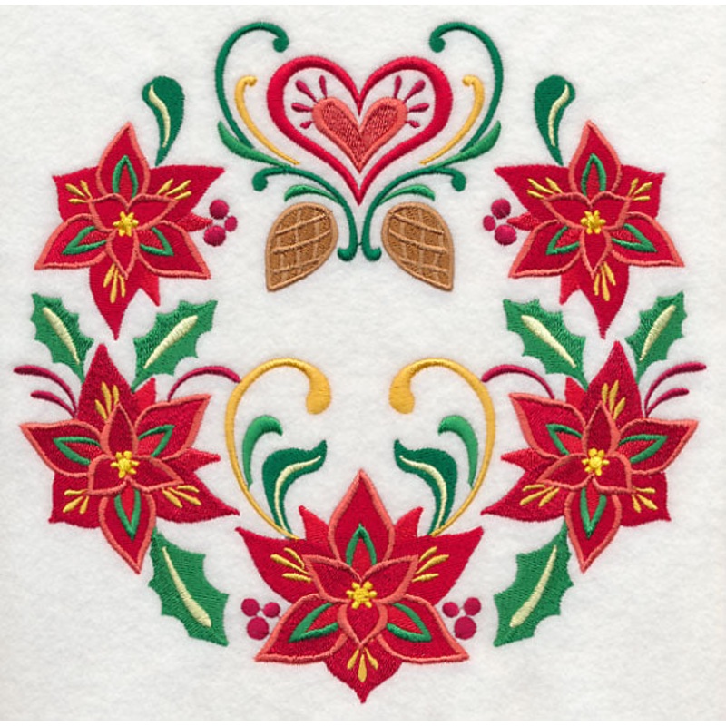 Wreathed in Christmas Poinsettias