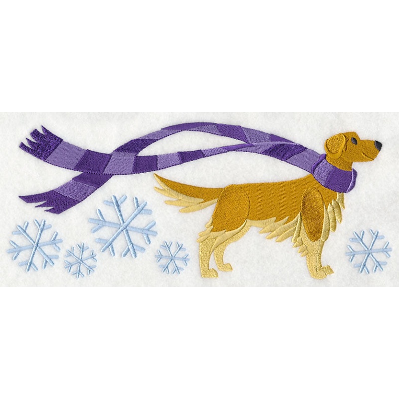 Wrapped Up in Winter Golden Retriever