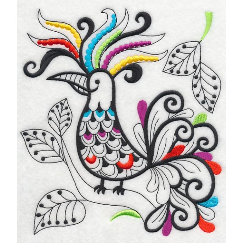 Wild Whimsy Bird 1 (Blackwork)