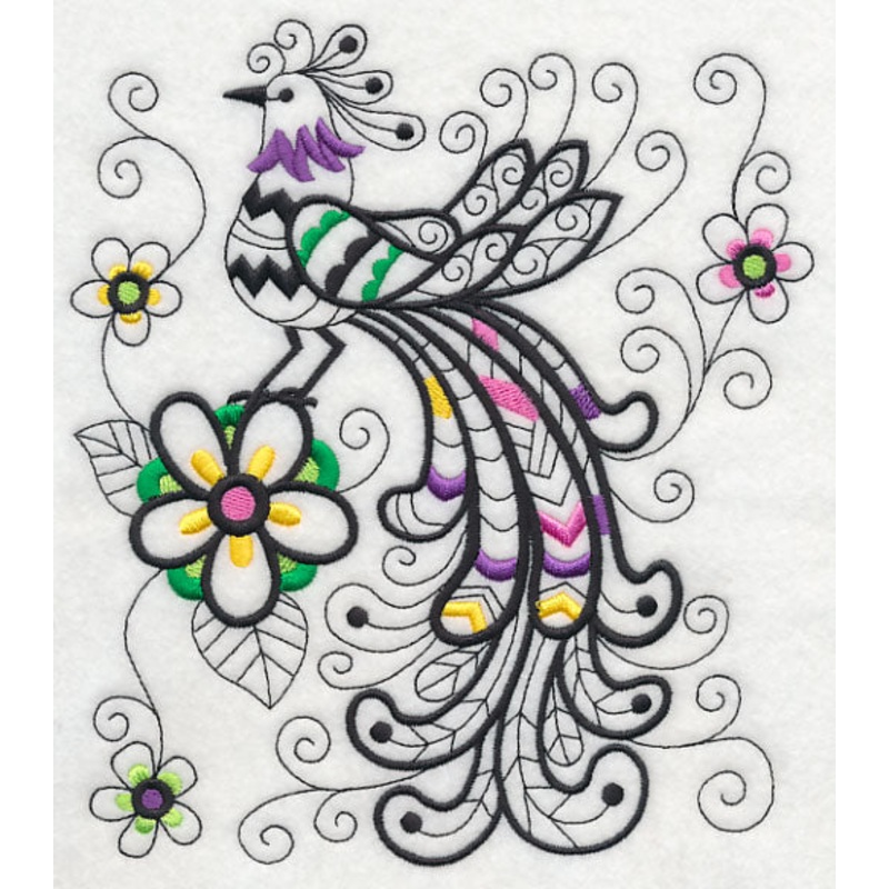 Wild Whimsy Bird 2 (Blackwork)