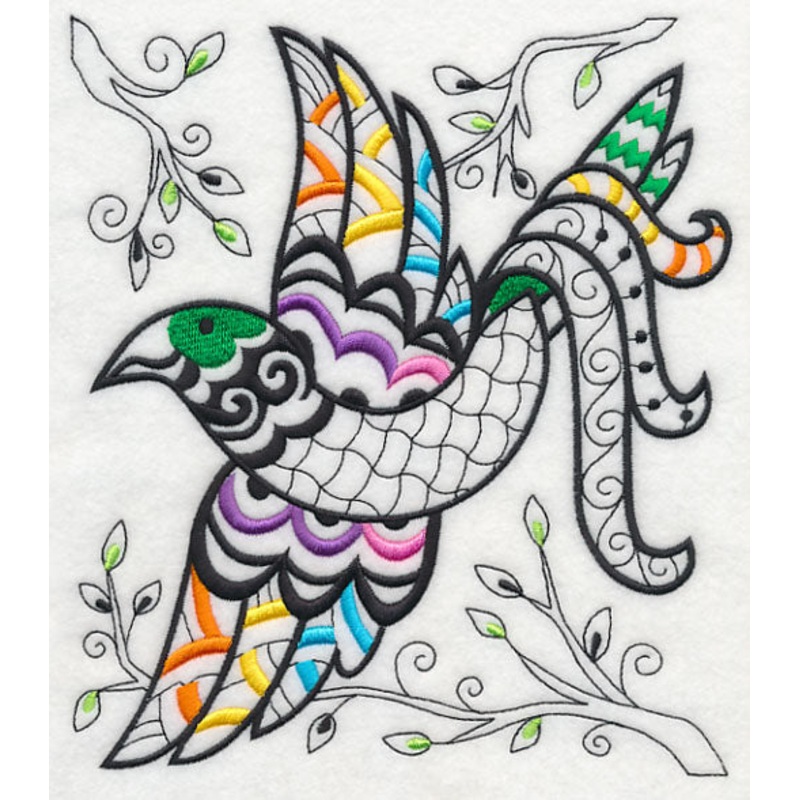Wild Whimsy Bird 3 (Blackwork)