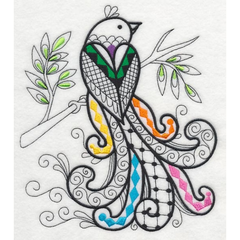 Wild Whimsy Bird 4 (Blackwork)