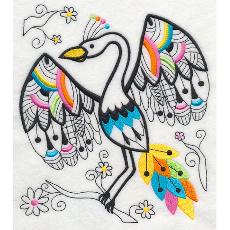 Wild Whimsy Bird 5 (Blackwork)