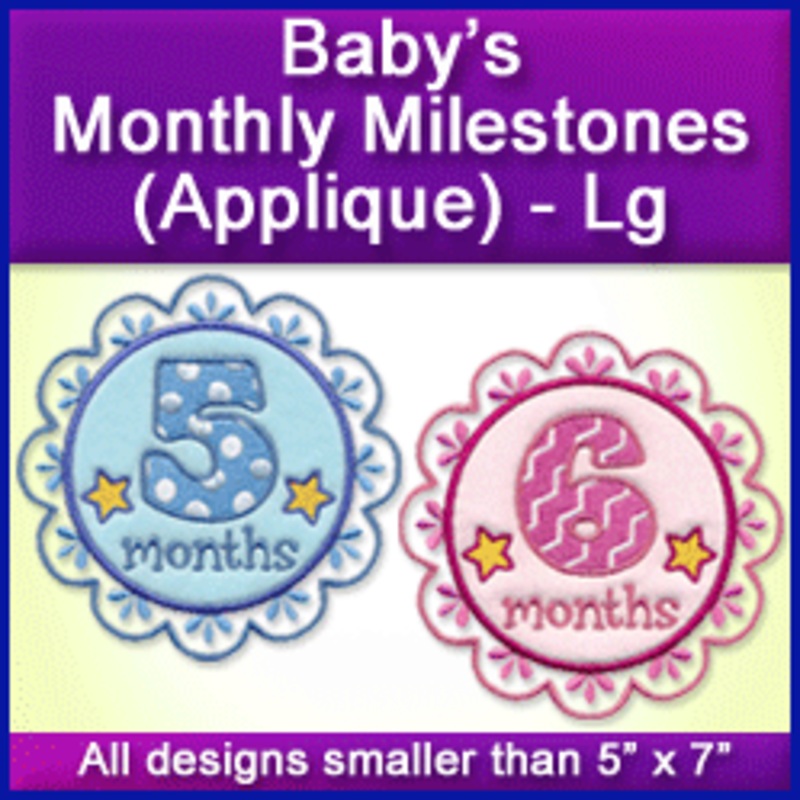 A Baby’s Monthly Milestones (Applique) Design Pack