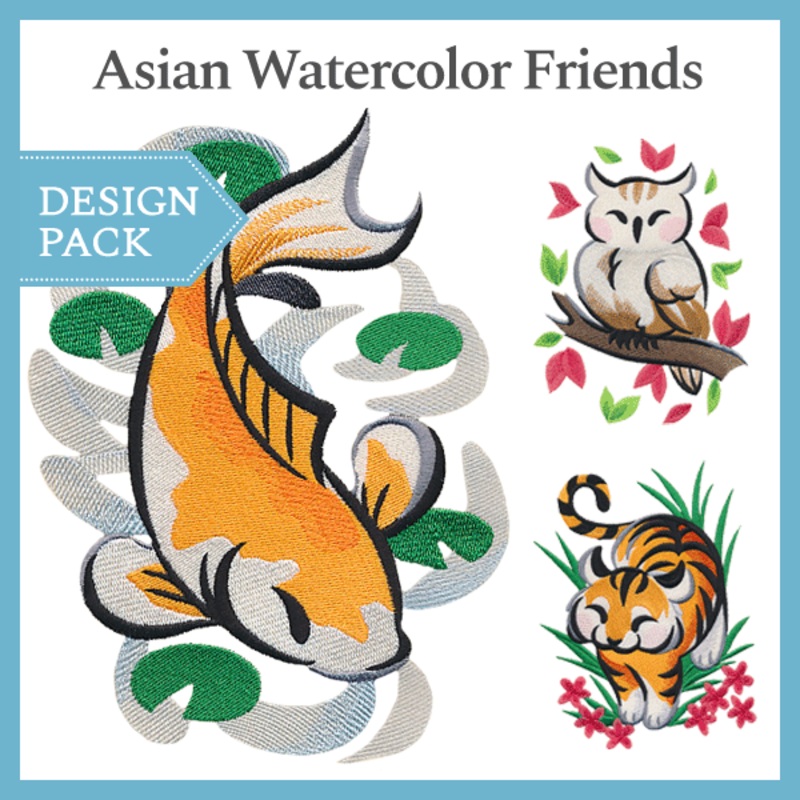 A Asian Watercolor Friends Design Pack