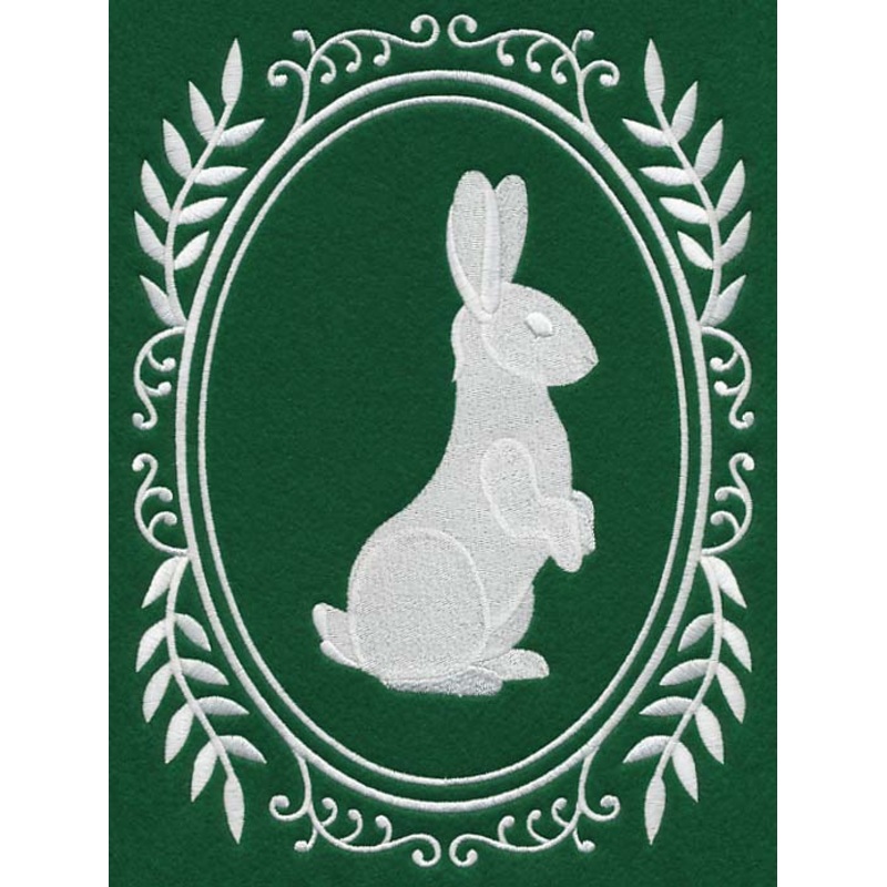 Wild Woodland Whitework Cameo – Rabbit