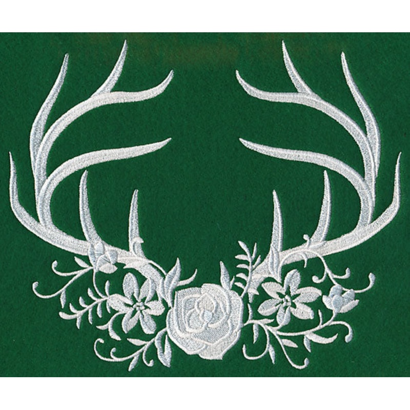 Woodland Whitework Antlers|6.85″ x 8.1″ / 173.94mm x 205.7mm|6.36″ x 7.52″ / 161.42mm x 190.89mm|5.51″ x 6.52″ / 139.92mm x 165.48mm|4.86″ x 5.75″ / 123.4mm x 145.97mm|3.27″ x 3.87″ / 83.17mm x 98.38mm|All Sizes