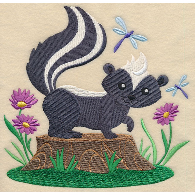 Woodland Wonders Skunk|7.67″ x 7.81″ / 194.72mm x 198.45mm|6.9″ x 7.03″ / 175.18mm x 178.53mm|5.86″ x 5.97″ / 148.76mm x 151.63mm|4.82″ x 4.92″ / 122.54mm x 124.89mm|All Sizes