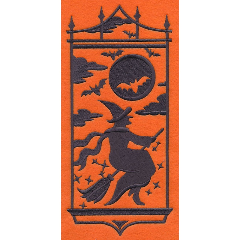 Witch Silhouette Panel|11.75″ x 5.38″ / 298.38mm x 136.65mm|9.4″ x 4.31″ / 238.86mm x 109.39mm|7.83″ x 3.59″ / 198.97mm x 91.11mm|6.85″ x 3.14″ / 174.07mm x 79.71mm|All Sizes