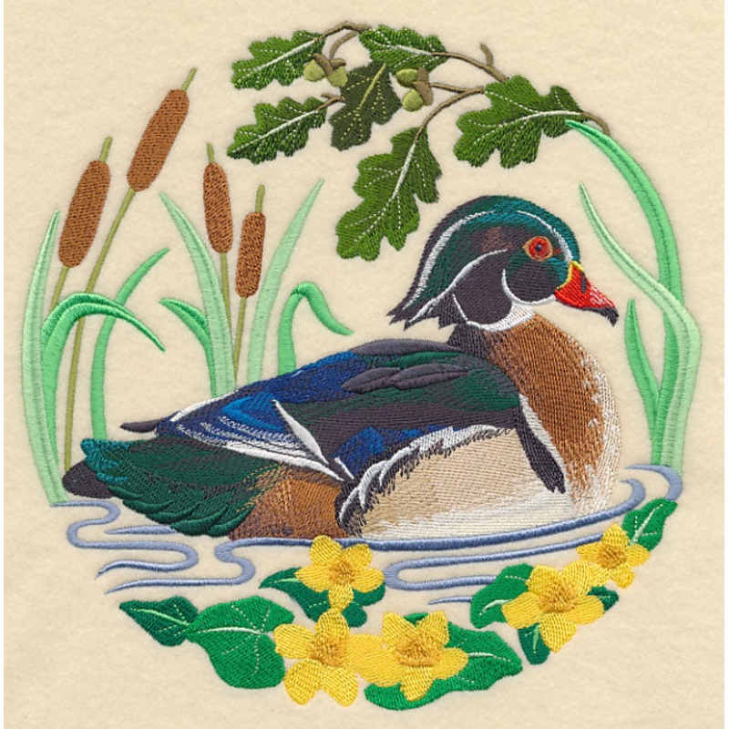Wood Duck Scene|8.67″ x 8.6″ / 220.32mm x 218.39mm|7.8″ x 7.73″ / 198.02mm x 196.3mm|6.96″ x 6.9″ / 176.76mm x 175.2mm|5.89″ x 5.84″ / 149.54mm x 148.22mm|4.91″ x 4.87″ / 124.72mm x 123.64mm|All Sizes