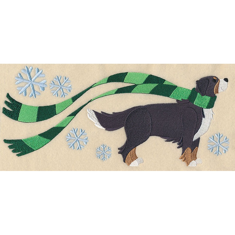 Wrapped Up In Winter Bernese Mountain Dog