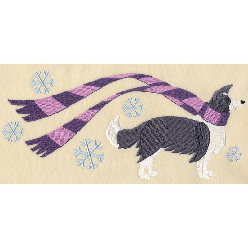 Wrapped Up In Winter Border Collie
