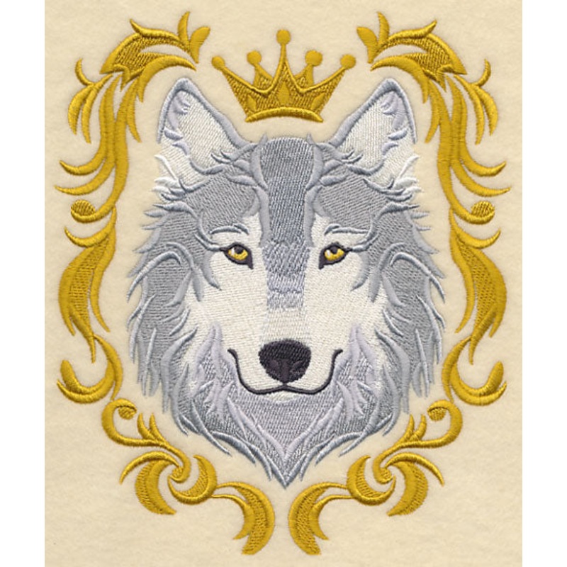 Wolf with Baroque Crown and Frame