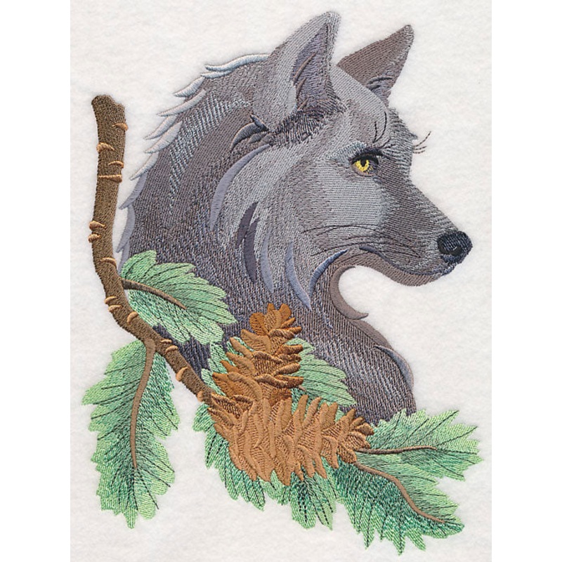 Wolf in Pine|9.37″ x 6.9″ / 237.96mm x 175.33mm|7.81″ x 5.74″ / 198.25mm x 145.73mm|6.59″ x 4.86″ / 167.35mm x 123.32mm|All Sizes
