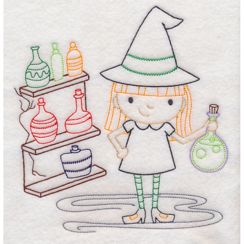 Witch with Potions (Vintage)|7.26″ x 6.9″ / 184.3mm x 175.37mm|6.17″ x 5.87″ / 156.7mm x 149.13mm|5.11″ x 4.87″ / 129.88mm x 123.71mm|3.85″ x 3.68″ / 97.84mm x 93.36mm|All Sizes