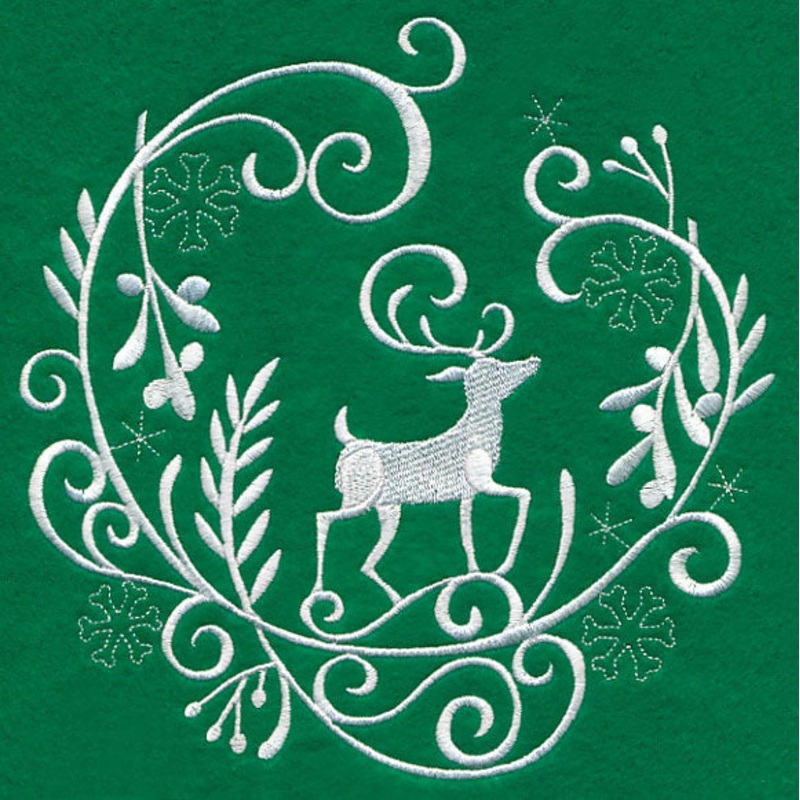 Winter Wonderland Deer (Whitework)