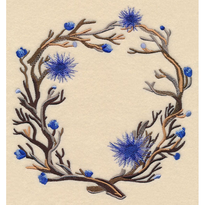 Wintry Branches Wreath in Watercolor