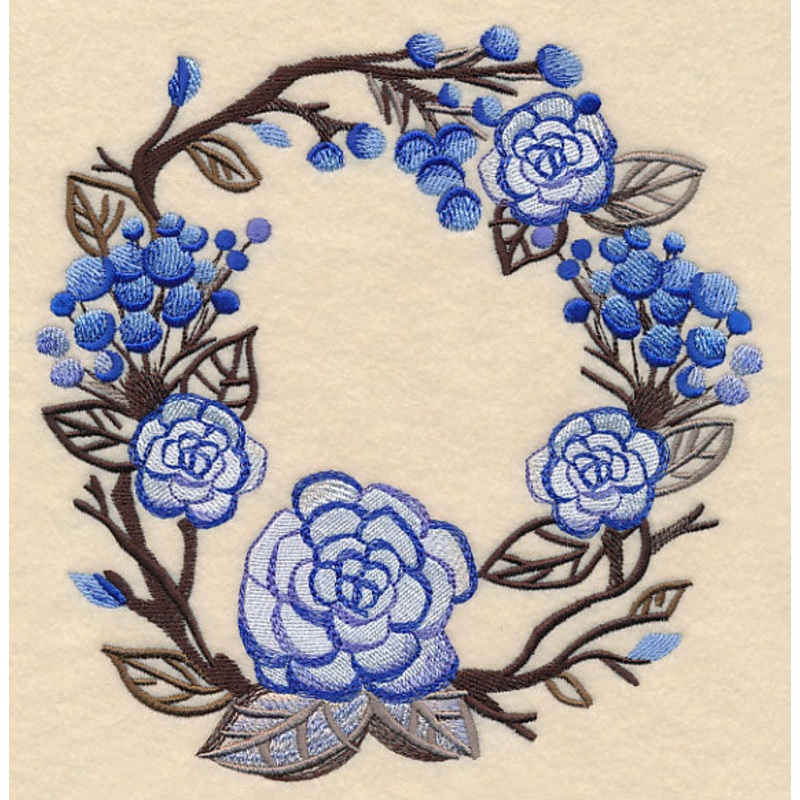Wintry Flower Wreath in Watercolor