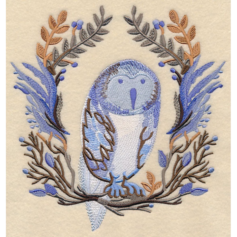 Wintry Owl Wreath in Watercolor