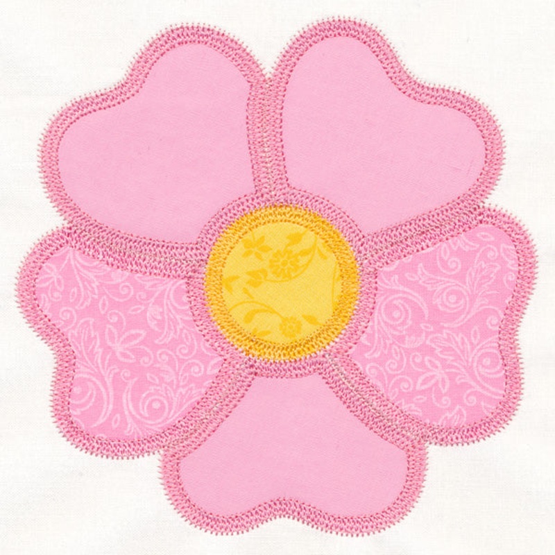Wild Rose Quilt Block (In-the-Hoop)
