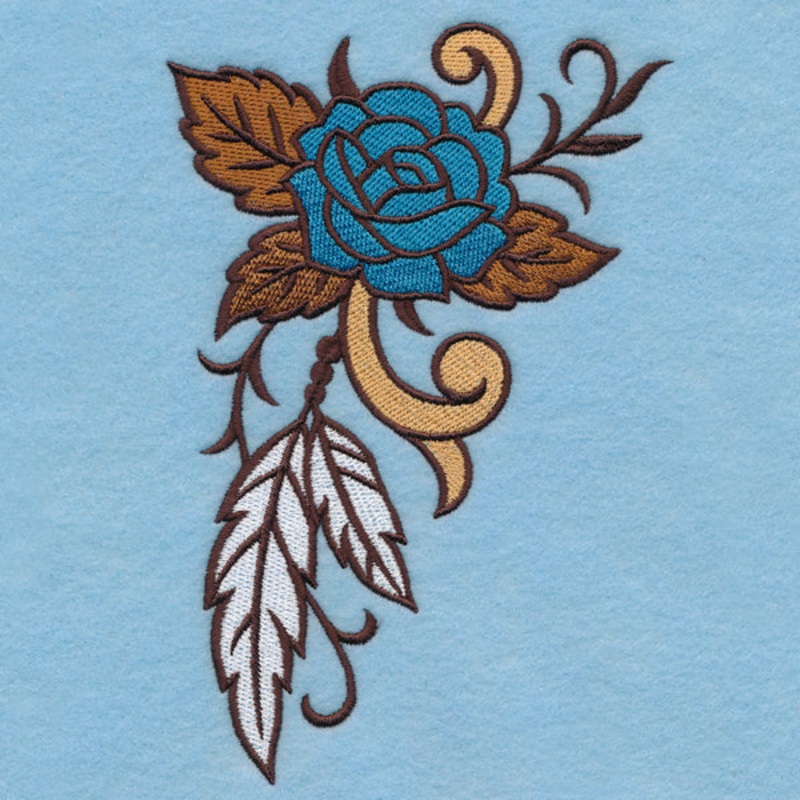 Wild West Blooms and Feathers Spray