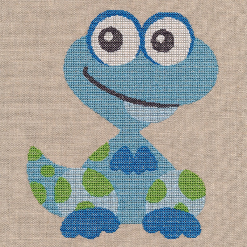 Wide-Eyed Baby Boy Dinosaur (Cross Stitch)