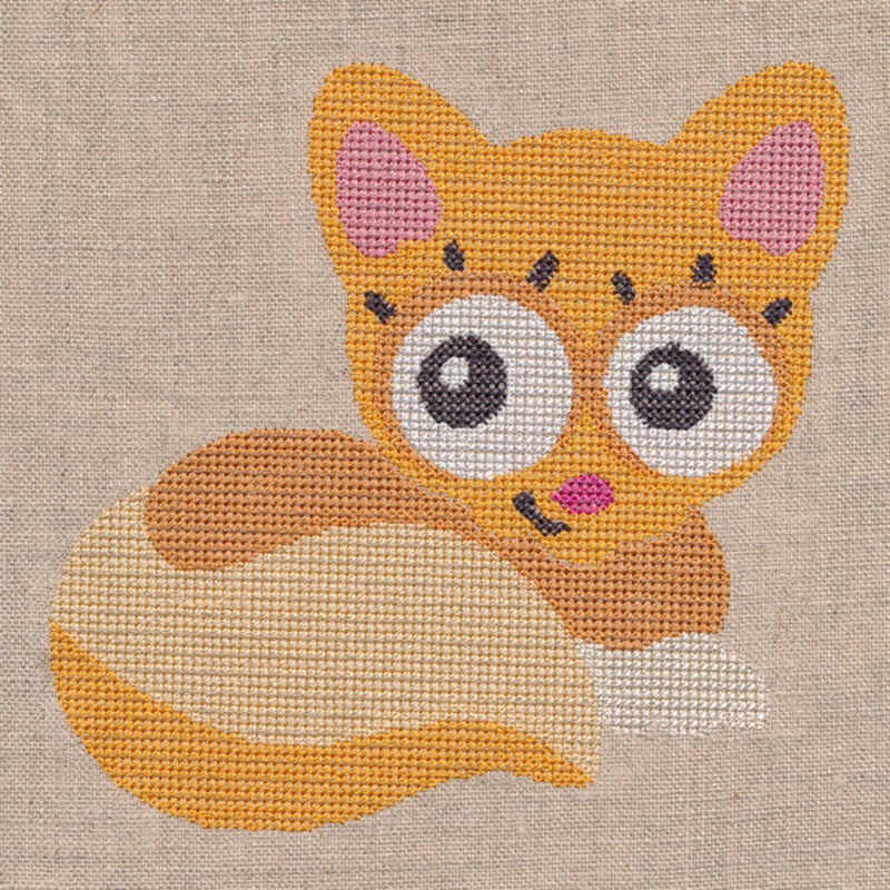 Wide-Eyed Baby Girl Kitten (Cross Stitch)