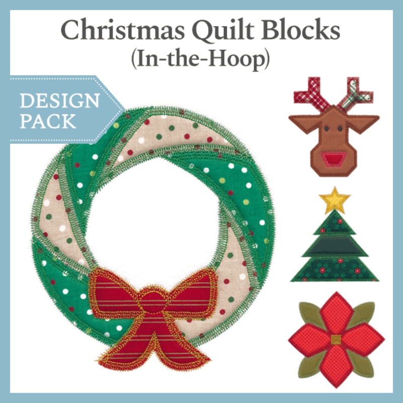A Christmas Quilt Blocks (In-the-Hoop) Design Pack
