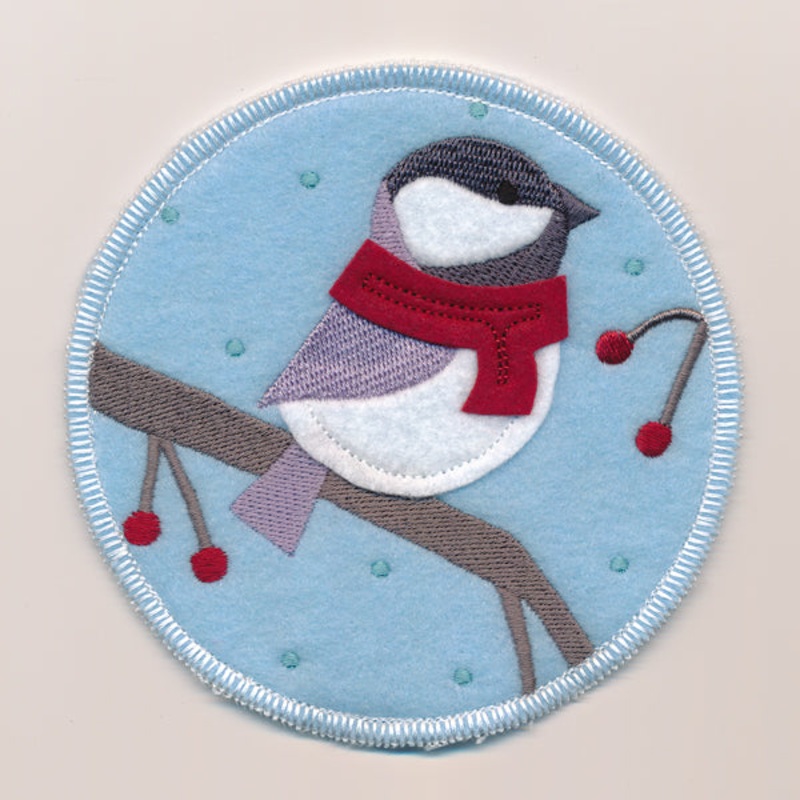 Winter Coaster – Chickadee (In-the-Hoop)