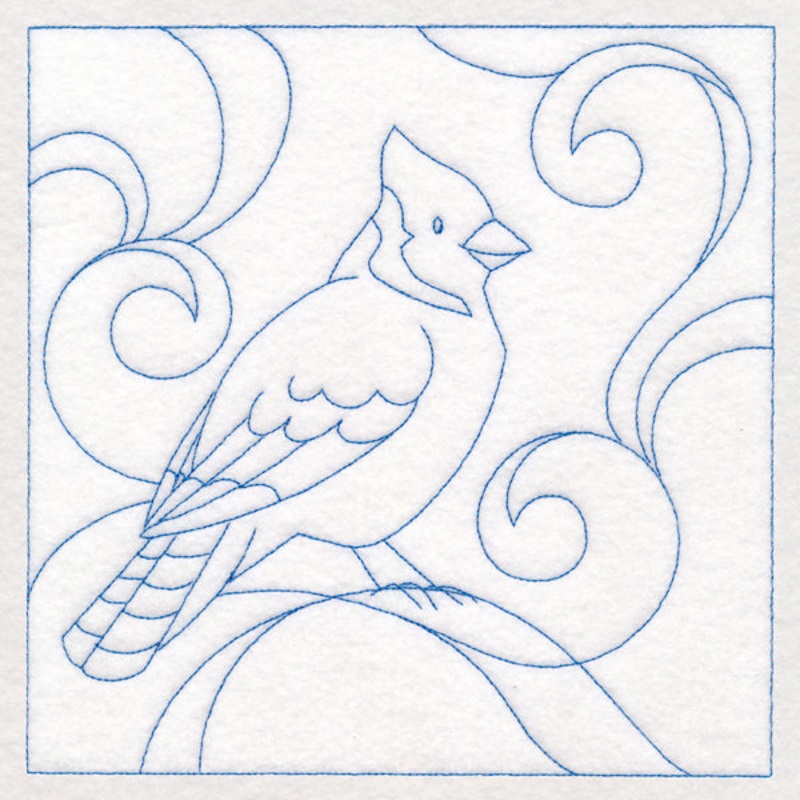 Winter Birds Quilting – Blue Jay (Double Run)