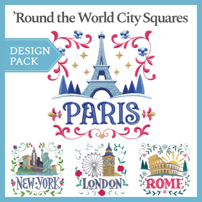 A ‘Round the World City Squares Design Pack