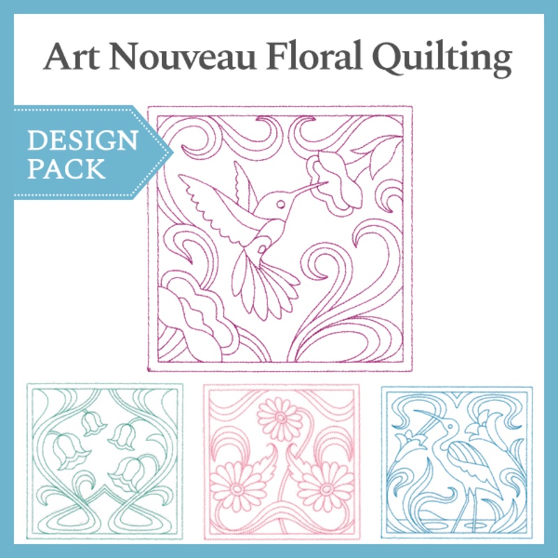 A Art Nouveau Floral Quilting Design Pack