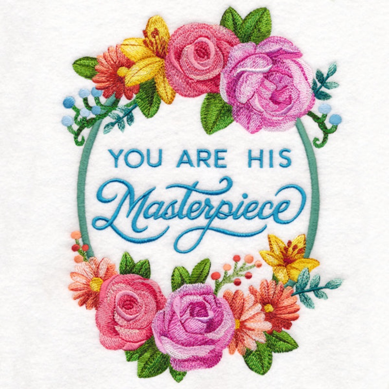 You Are His Masterpiece|9.13″ x 6.89″ / 231.91mm x 175.1mm|7.77″ x 5.87″ / 197.47mm x 149.19mm|6.44″ x 4.86″ / 163.53mm x 123.33mm|All Sizes
