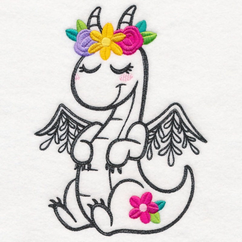 Wildflower Friends – Dragon|6.64″ x 5.01″ / 168.71mm x 127.21mm|5.53″ x 4.17″ / 140.58mm x 106.01mm|3.55″ x 2.68″ / 90.24mm x 68.19mm|All Sizes