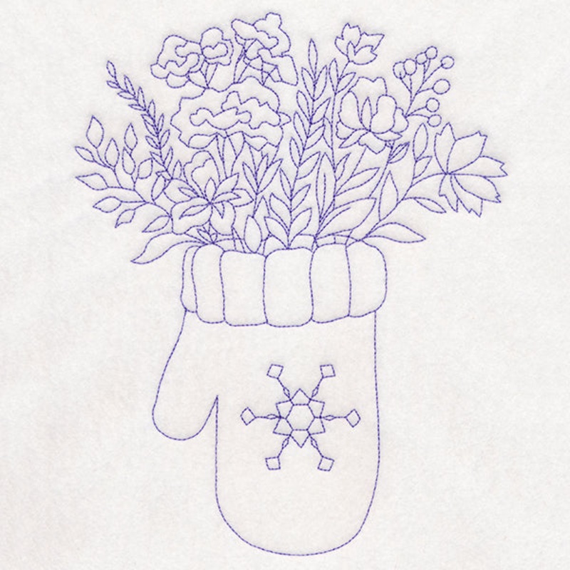 Winter Botanicals Mitten|8.5″ x 6.85″ / 215.95mm x 173.99mm|7.26″ x 5.85″ / 184.43mm x 148.59mm|6.02″ x 4.85″ / 152.88mm x 123.19mm|3.85″ x 3.1″ / 97.75mm x 78.78mm|All Sizes