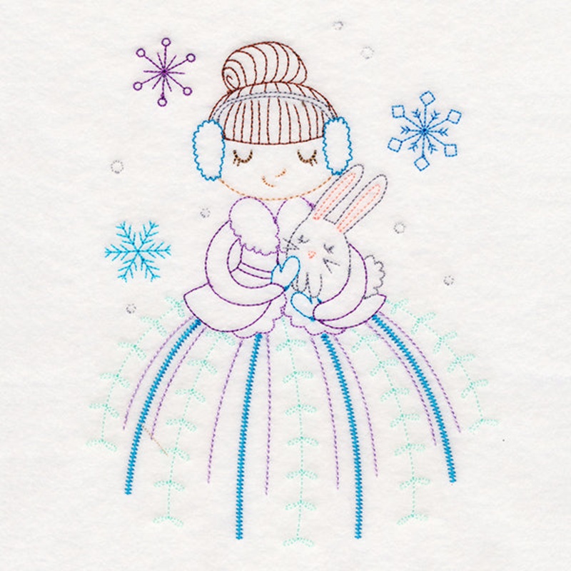 Winter Friends – Girl with Bunny