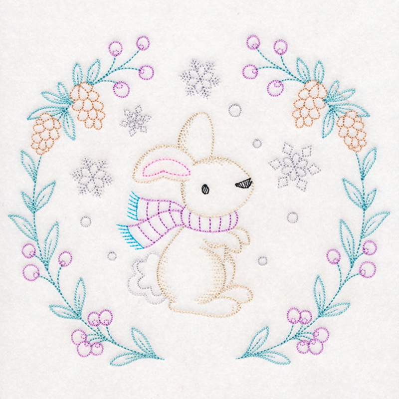 Winter Woodland Wreath – Bunny (Vintage)