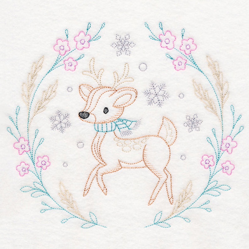 Winter Woodland Wreath – Deer (Vintage)