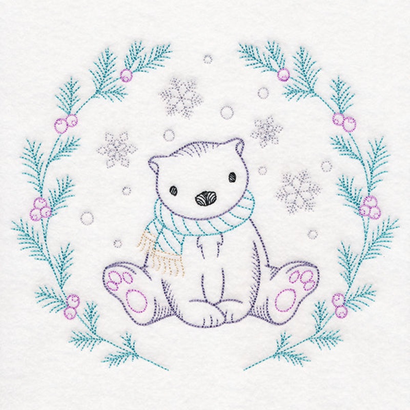 Winter Woodland Wreath – Polar Bear (Vintage)