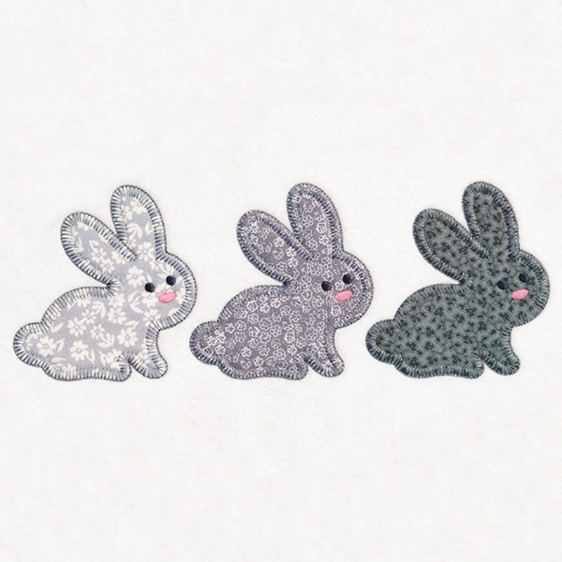 Woodland Friends Trio – Bunnies (Heirloom Applique)