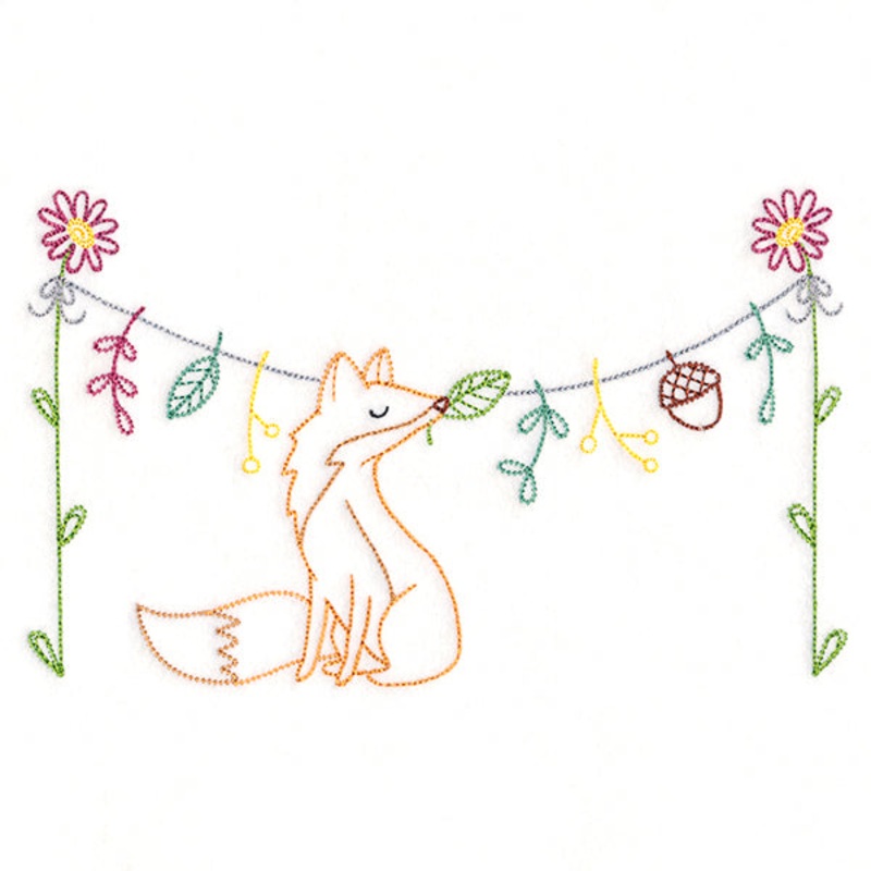 Woodland Clothesline with Fox (Vintage)