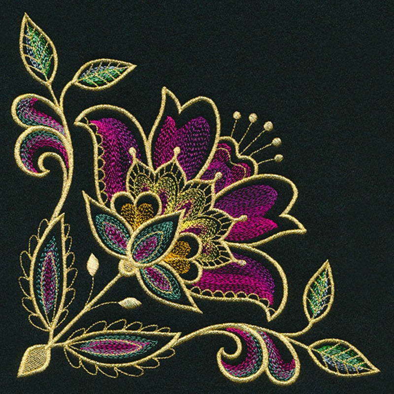 Wild Jacobean Corner|5.87″ x 5.86″ / 149.07mm x 148.92mm|4.87″ x 4.86″ / 123.64mm x 123.52mm|3.87″ x 3.86″ / 98.22mm x 98.12mm|All Sizes