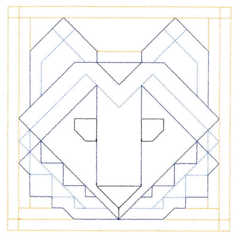 Woodland Animals Quilting – Wolf (Double Run)