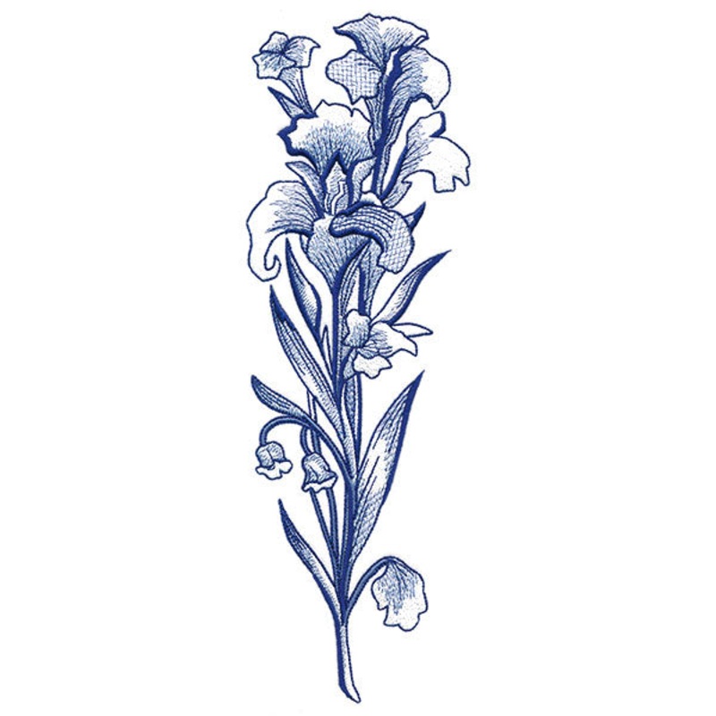 Wild and Blooming Iris|11.75″ x 3.82″ / 298.45mm x 97.03mm|9.4″ x 3.06″ / 238.75mm x 77.78mm|7.8″ x 2.54″ / 198.19mm x 64.61mm|6.86″ x 2.24″ / 174.23mm x 56.84mm|All Sizes