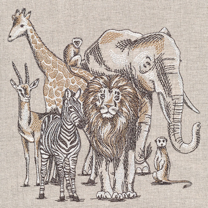 Wild Safari Animal Medley|7.8″ x 7.62″ / 198.09mm x 193.65mm|7.01″ x 6.85″ / 177.95mm x 173.96mm|5.98″ x 5.85″ / 151.98mm x 148.53mm|4.96″ x 4.85″ / 126mm x 123.15mm|All Sizes