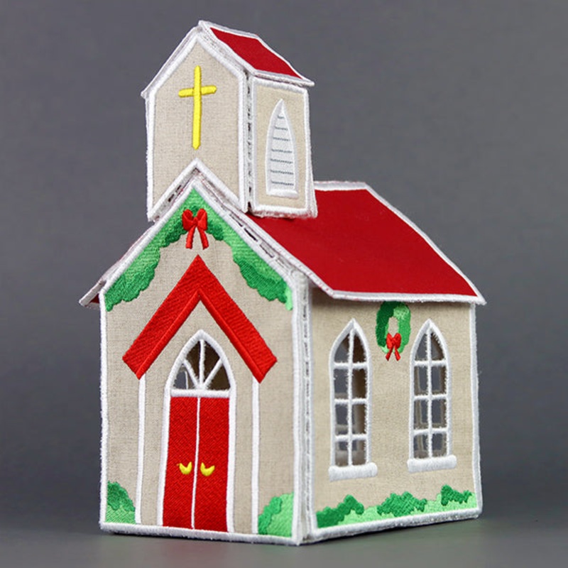 3D Christmas Village – Country Church (In-the-Hoop)