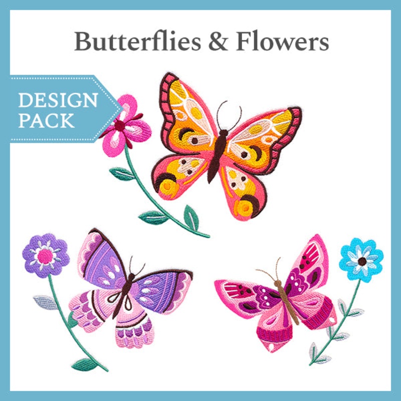 A Butterflies & Flowers Design Pack